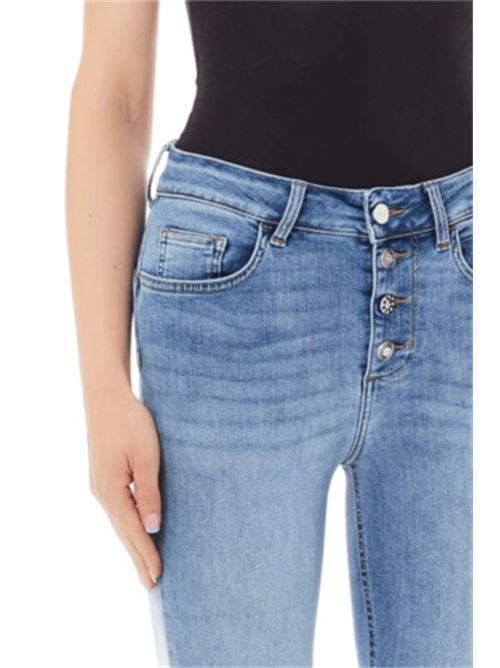 jeans donna boottoni gioiello gamba flare cotone stretch denim medio LIU JO | UA5040-D461578757